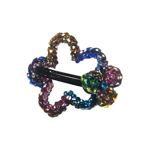 Hair Barrette Tension clip Blue Green Purple Shiny Party Dance